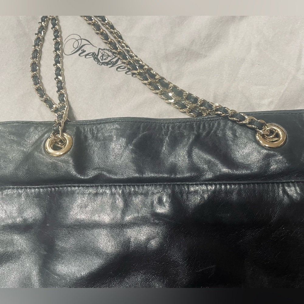 Authentic Black Leather Tre Vero Purse - image 5